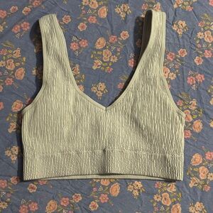 Aerie Ribbed Cream Bralette